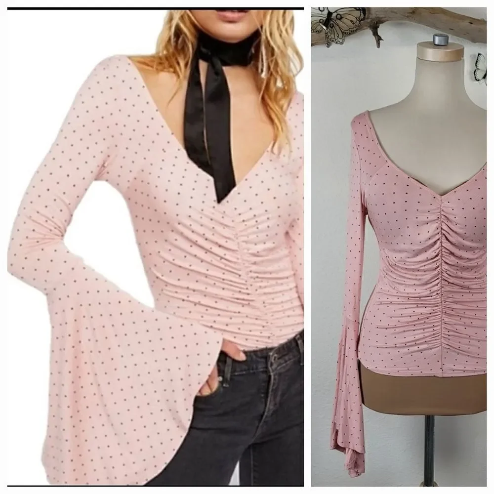 Free people what a babe pink top